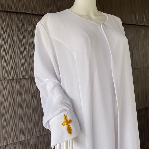 🔥Tally Taylor Paris Rome Nun Priest Church Cross White Robe Women Size 20W - Picture 3 of 14